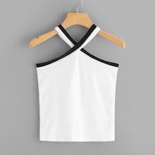 Romwe Ringer Criss Cross Top