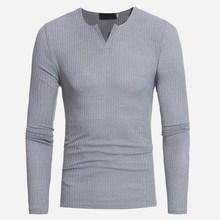 Romwe Men Solid V Neck Jumper