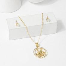 Romwe Gemini Pendant Necklace & Earrings Set