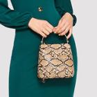 Romwe Snakeskin Pattern Bag With Kiss Lock Handle