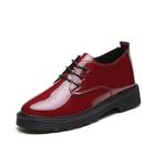 Romwe Lace Up Patent Leather Oxfords