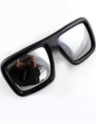 Romwe Black Lenses Sheer Rim Sunglasses