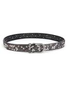 Romwe Rivet & Rhinestone Embellished Pu Belt