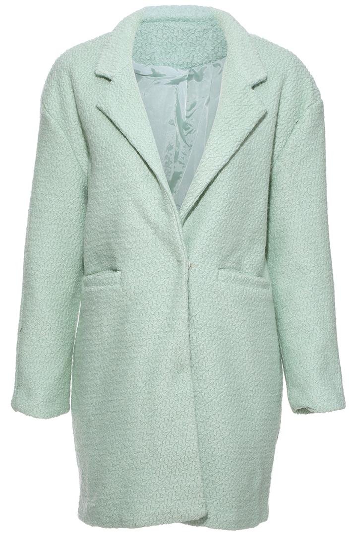 Romwe Faux Woolen Green Coat