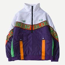 Romwe Men Cut And Sew Panel Letter Embroidery Jacket