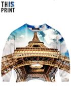 Romwe This Is Print The Eiffel Tower Print Sweatshirt