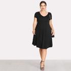 Romwe Plus V Neckline Basic Dress