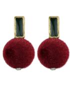 Romwe Red Ball Shape Stud Earrings