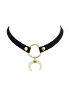 Romwe Pu Leather Chain Choker Necklace