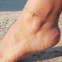 Romwe Hollow Lotus Detail Chain Anklet