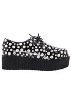 Romwe Polka Dot Black Platform Shoes