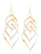 Romwe Golden Geometric Matte Drop Earrings