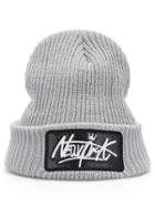 Romwe Letter Embroidered Knit Hat