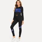 Romwe Mesh Panel Hoodie With Leggings Set