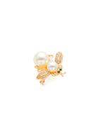 Romwe Insect Design Brooch With Double Faux Pearl