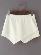 Romwe Zipper Side Asymmetrical Shorts