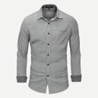 Romwe Men Plaid Collar Shirt