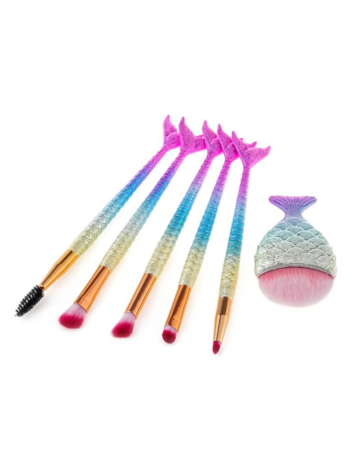 Romwe Fish Shaped Handle Eye Brush 6pcs