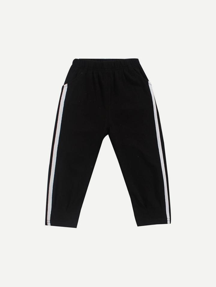 Romwe Tape Detail Pants