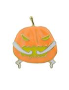 Romwe Halloween Funny Orange Pumpkin Brooch