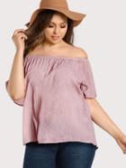 Romwe Off Shoulder High Low Top