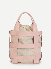 Romwe Crossbody Bucket Bag With Inner Pouch