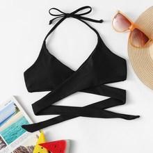 Romwe Wrap Halter Swimming Top