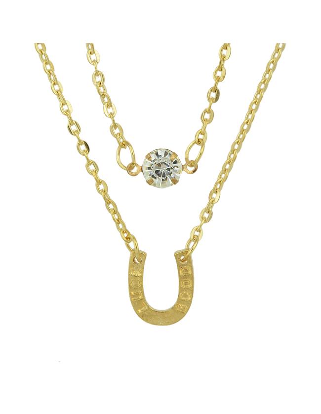 Romwe Gold Plated Multilayers Chain Necklace For Women