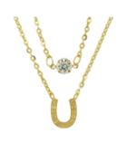 Romwe Gold Plated Multilayers Chain Necklace For Women