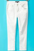 Romwe Mid Waist Slim Crop White Pant