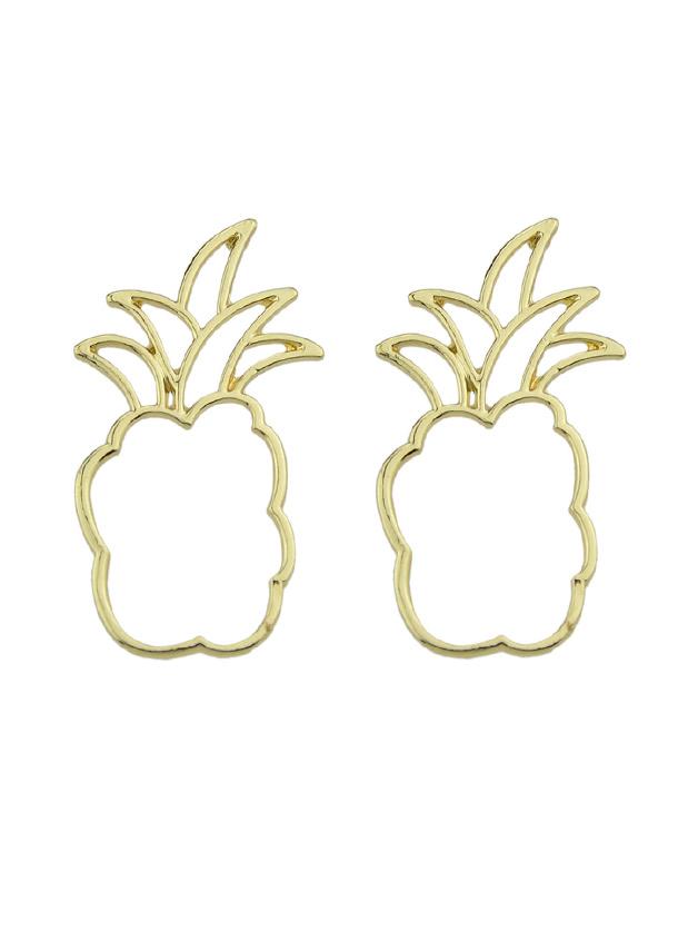 Romwe Pineapple Pattern Drop Earrings