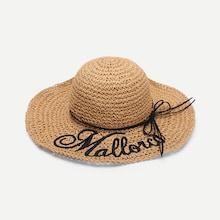 Romwe Letter Detail  Bow Knot Straw Hat