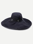 Romwe Black Polka Dot Lining Removable Brim Bucket Hat