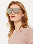 Romwe Mirror Lens Rimless Sunglasses