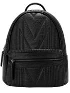 Romwe Black Classic Zipper Pu Backpack