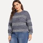Romwe Plus Striped Sweater