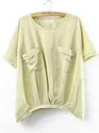 Romwe With Pockets Yellow T-shirt