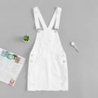 Romwe Button Detail Pinafore Dress