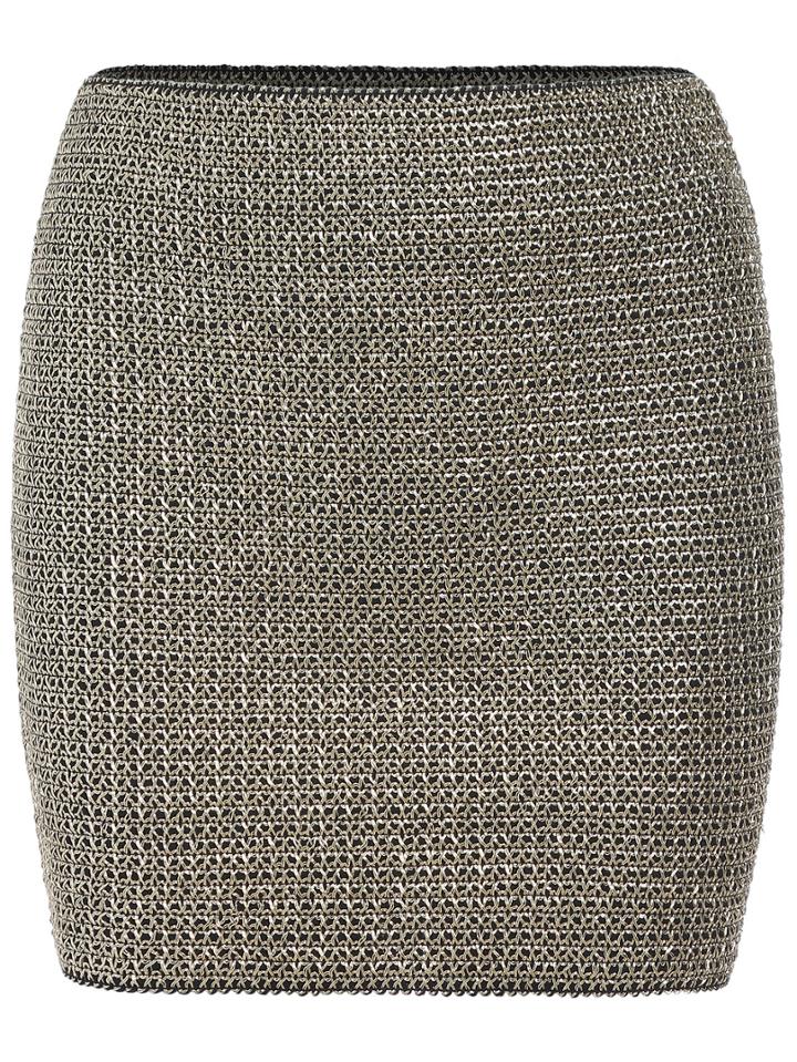 Romwe Elastic Bodycon Gold Skirt