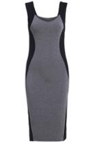 Romwe Colorblock Back Split Sleeveless Bodycon Dress