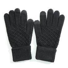 Romwe Plaid Knit Touchscreen Gloves