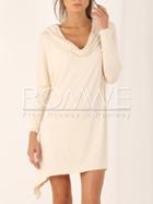 Romwe White Hooded Long Sleeve Dress