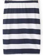 Romwe Striped Navy And White Skirt