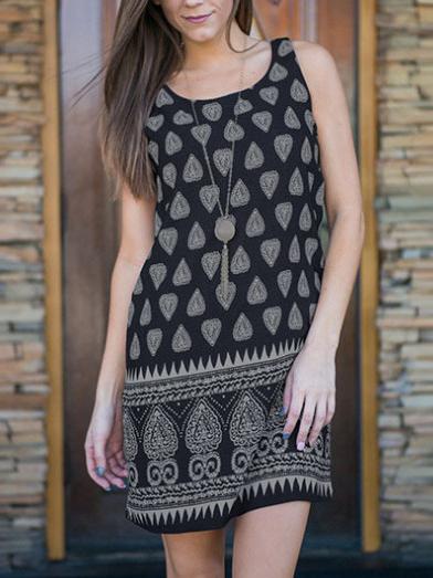 Romwe Tribal Print Tank Dress