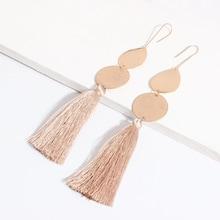 Romwe Double Disc Tassel Drop Earrings 1pair