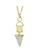 Romwe Gold Plated Locket Triangle Necklace