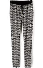 Romwe Drawstring Vintage Print Black Pant
