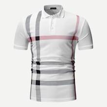 Romwe Guys Plaid Print Polo Shirt