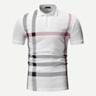 Romwe Guys Plaid Print Polo Shirt