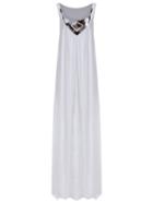 Romwe Scoop Neck Geometric Print Chiffon Dress